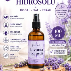 Lavanta Hidrosolü 100 ml | %100 Saf Doğal Lavanta Suyu | Buhar Distilasyonu ile Elde Edilmiş Aromatik Lavanta Suyu Lavanta Mayası