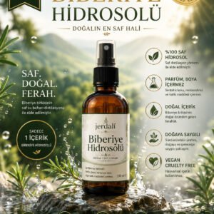 Biberiye Hidrosolü 100 ml | %100 Saf Doğal Biberiye Suyu | Buhar Distilasyonu ile Elde Edilmiş Aromatik Biberiye Mayası